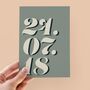 Personalised Retro Date Typography Greetings Card, thumbnail 1 of 7
