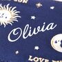 Personalised Celestial Embroidered Oval Jewellery Case, thumbnail 3 of 6