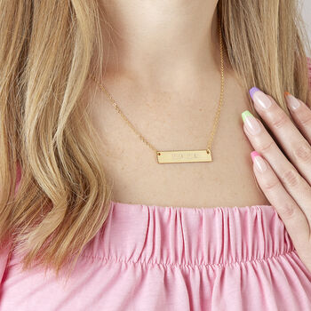 Personalised Year Loved You Since Gold Bar Valentines Necklace, 4 of 7