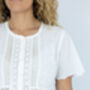 Women's White Cotton Nightdress Carolyn, thumbnail 4 of 6