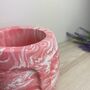 Pink Marbled Plant Pot/ Pen Pot, thumbnail 4 of 5