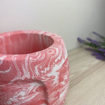 Pink Marbled Plant Pot/ Pen Pot, 4 of 5
