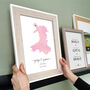 Personalised Wales Engagement Map Print, thumbnail 1 of 9