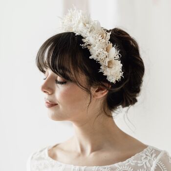 Matilda Daisy Dried Flower Crown Wedding Headband, 2 of 3