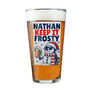 Personalised 'Keep It Frosty' Snowman Christmas Beer Glass – Funny Christmas Gift Idea, thumbnail 4 of 4