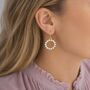 Gold Plated Pearl Sunburst Earrings, thumbnail 1 of 6