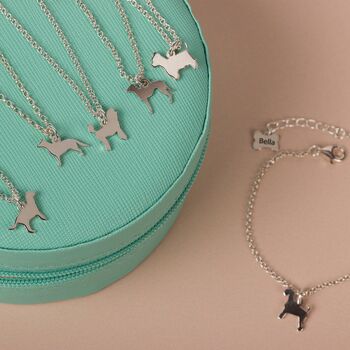 Personalised Silver Chihuahua Silhouette Chain Bracelet, 2 of 7