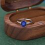 Sterling Silver One Carat Sapphire Blue Cz Brilliant Cut Ring, thumbnail 5 of 12