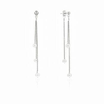 Silver Or Gold Filled Layered Pearl Drop Earrings, 2 of 7