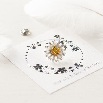Gold And Silver Daisy Memorial Pin, 2 of 9