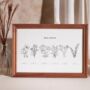 Personalised Birth Flower Line Art Print, thumbnail 8 of 10