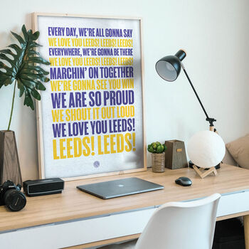 Leeds United 'We Love You' Song Print Poster, 2 of 3