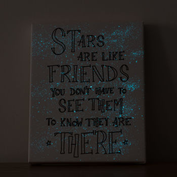 'Stars Are Like Friends' Glow In The Dark Star Canvas, 3 of 6