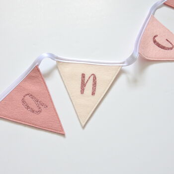 Personalised Sparkly Pink Bunting For Girls Bedroom, 2 of 5