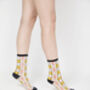 Tartan Sheer Socks Yellow And Black, thumbnail 1 of 4
