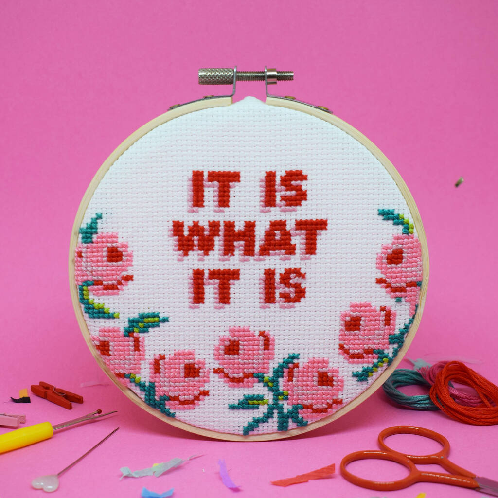 It Is What It Is Cross Stitch Craft Kit, 1 of 3