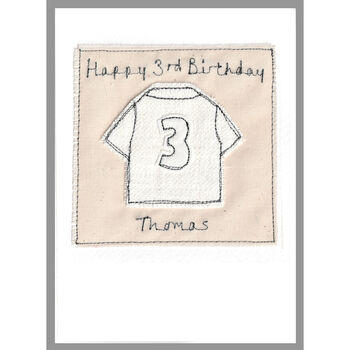 Personalised Football Shirt Birthday Card For Boy, Any Age, 5 of 12