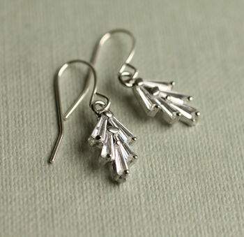 Art Deco Silver Drop Jewel Earrings, 2 of 7