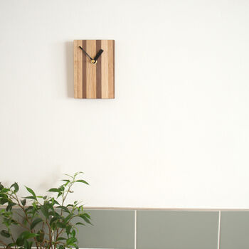 Striped Wood Clock For Wall Or Free Standing, 5 of 6