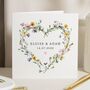 Personalised Floral Heart Wedding Or Engagement Card, thumbnail 1 of 7