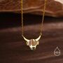Sterling Silver Enamel Highland Cow Head Pendant Necklace, thumbnail 4 of 12