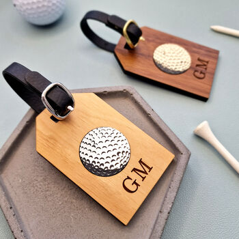 Personalised Wooden Golf Ball Bag Tag, Golfing Gift, 3 of 5