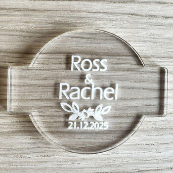 Personalised Wedding Cake Icing Debosser With Names Cupcake Toppers, 3 of 6