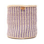Umeme: Lavender Pinstripe Woven Storage Basket, thumbnail 4 of 9