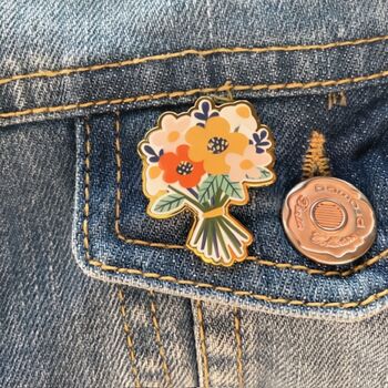 Get Well Soon Gift Enamel Pin Card – Everlasting Flower Bouquet Pin With Poem – Thinking Of You / Speedy Recovery Gift, 2 of 12