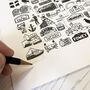 Cornwall Illustrated Black And White Print, thumbnail 3 of 9
