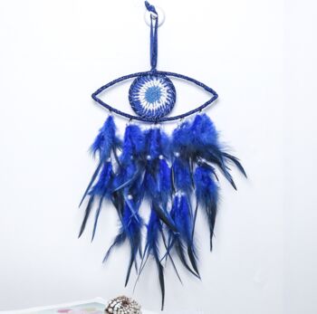 Blue Eye Dream Catcher With Black Feather, 4 of 6