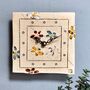 Personalised Tile Wall Clock With Flowers And Arabic Numbers, thumbnail 7 of 11