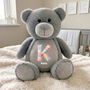 Personalised Patchwork Alphabet Grey Teddy Bear, thumbnail 2 of 10