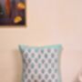 Teal Floral Motif Cushion Cover Set Of Two, thumbnail 2 of 2