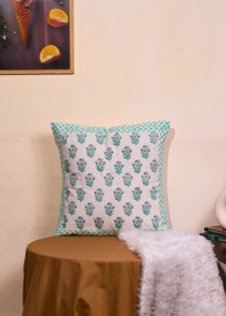 Teal Floral Motif Cushion Cover Set Of Two, 2 of 2