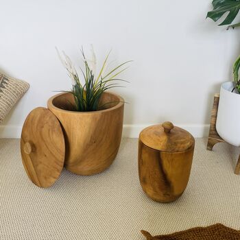 Wooden Pot With Lid, 2 of 5
