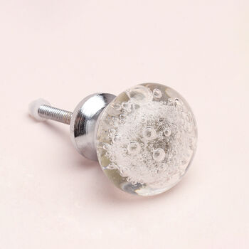 G Decor Caspian Bubbles Round Glass Cabinet Pull Knobs, 2 of 6