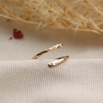 Gold Adjustable Wrap Hug Ring With Personalised Initials, 6 of 9