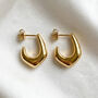 Gold Or Silver Sculptural Hoop Earrings, thumbnail 1 of 6