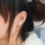Sterling Silver White Crystal Stud Earrings, thumbnail 2 of 6