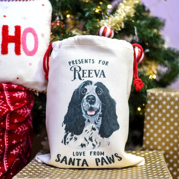 Hand Drawn Dog Christmas Present Sack Personalised, 8 of 9