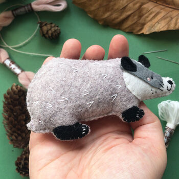 Sew Your Own Basil The Badger Felt Sewing Kit, 5 of 8