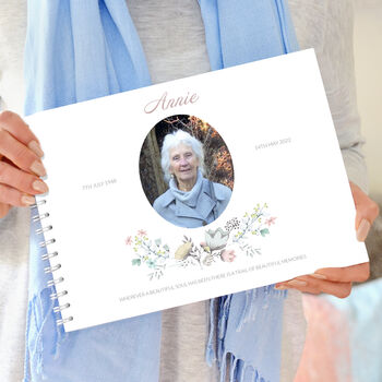 Personalised Floral Wreath Condolence Book, 3 of 11