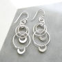 Sterling Silver Swinging Circles Dangly Earrings, thumbnail 2 of 4