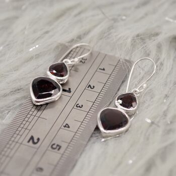 Red Garnet Teardrop Earrings: Silver Or Gold, Dangle Drop, January Birthstone Jewelry, 11 of 11