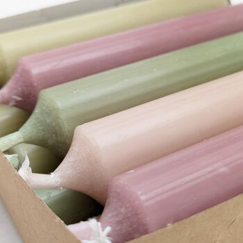 10 Short Dinner Candles | Pink And Green Mix, 3 of 7