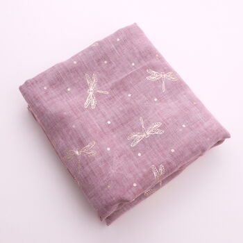 Personalised Dragonfly Print Scarf, 5 of 5