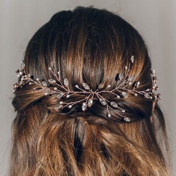Swarovski Crystal And Pearl Wedding Hair Vine Lily, 5 of 11
