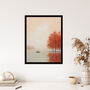 Boating On The Autumn Lake Calm Peaceful Wall Art Print, thumbnail 4 of 6