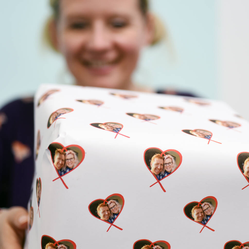 Valentines Personalised Photo Wrapping Paper Two Sheets
